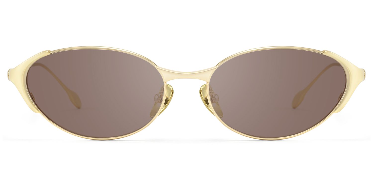 Ebisu - Vintage Oval Silver Brown Tinted Sunnies by Vooglam Product Details 1