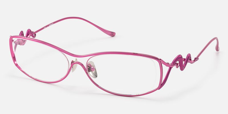 Okinawa - Rectangle Pink Eyeglasses