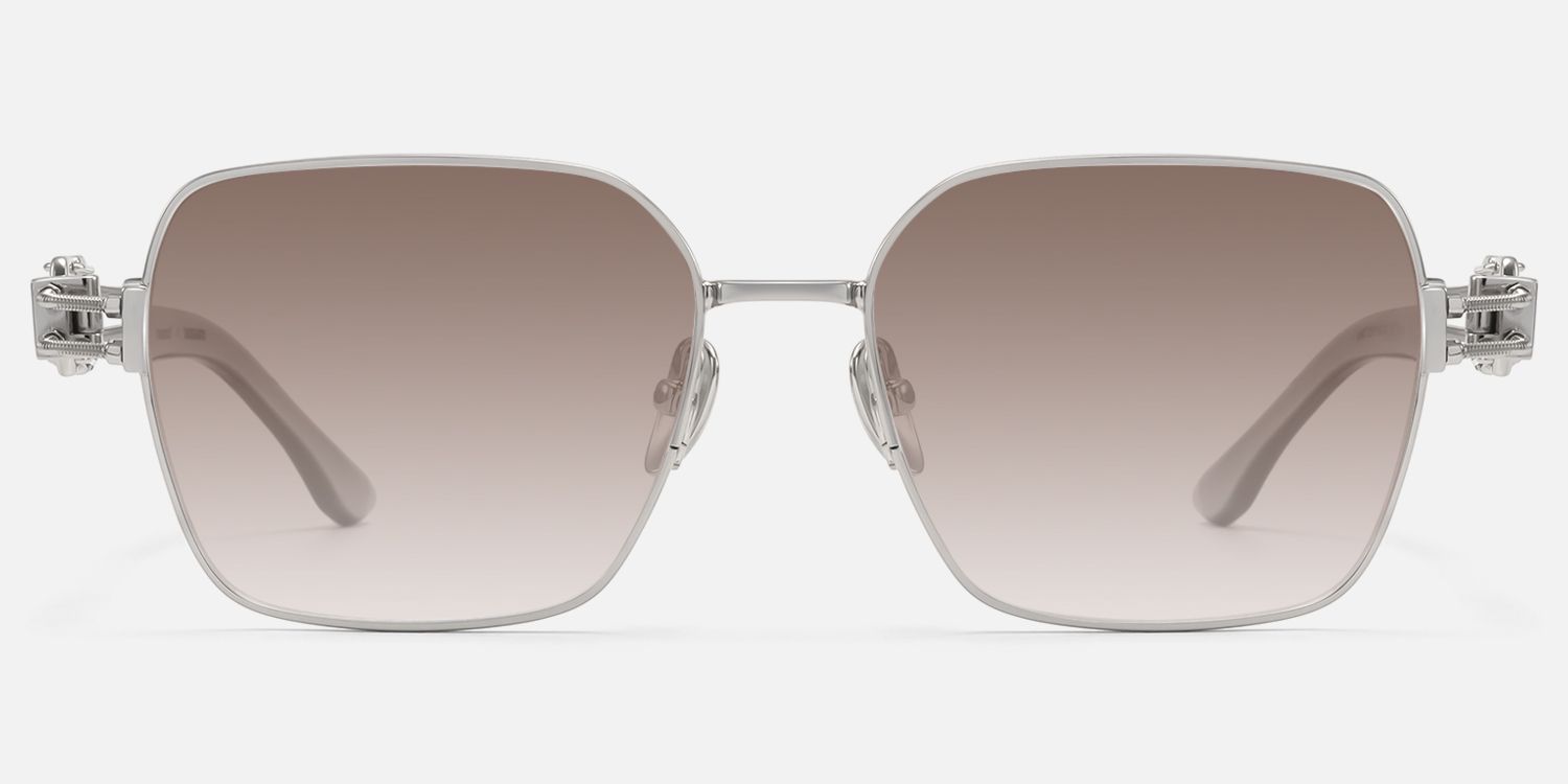 The Architect - Silver Carabiner Brown Sunglasses by Vooglam - Angle View