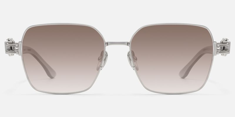 The Architect - Silver Carabiner Brown Sunglasses by Vooglam