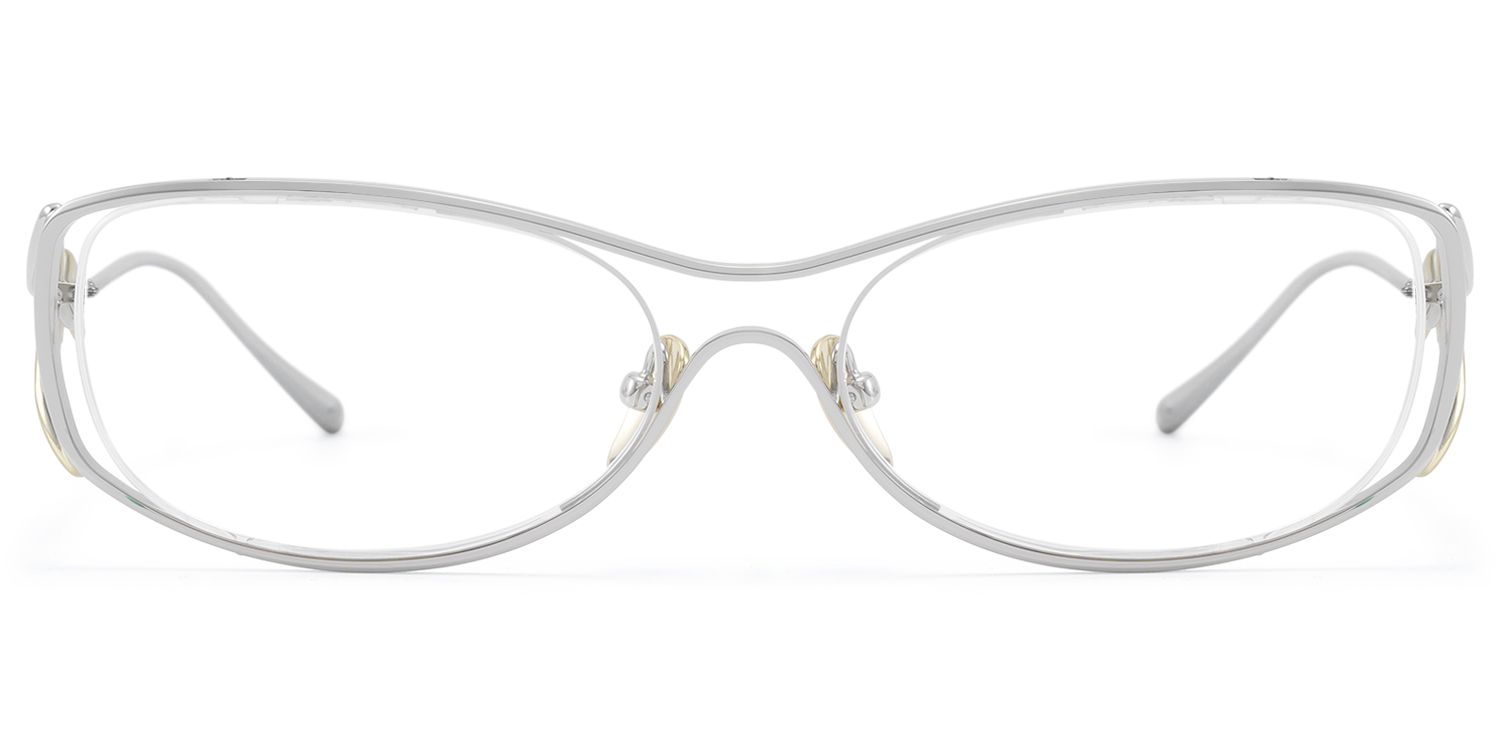 Okinawa - Silver Hollow Design Wave Temple Glasses by Vooglam Product Details 1