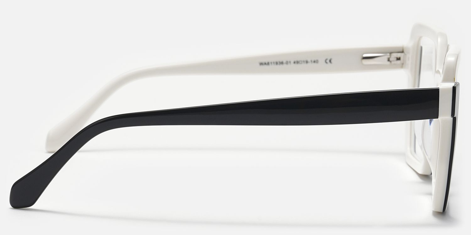 Mixon - Stylish Two Tone Acetate Hexagon Glasses by Vooglam - Side View