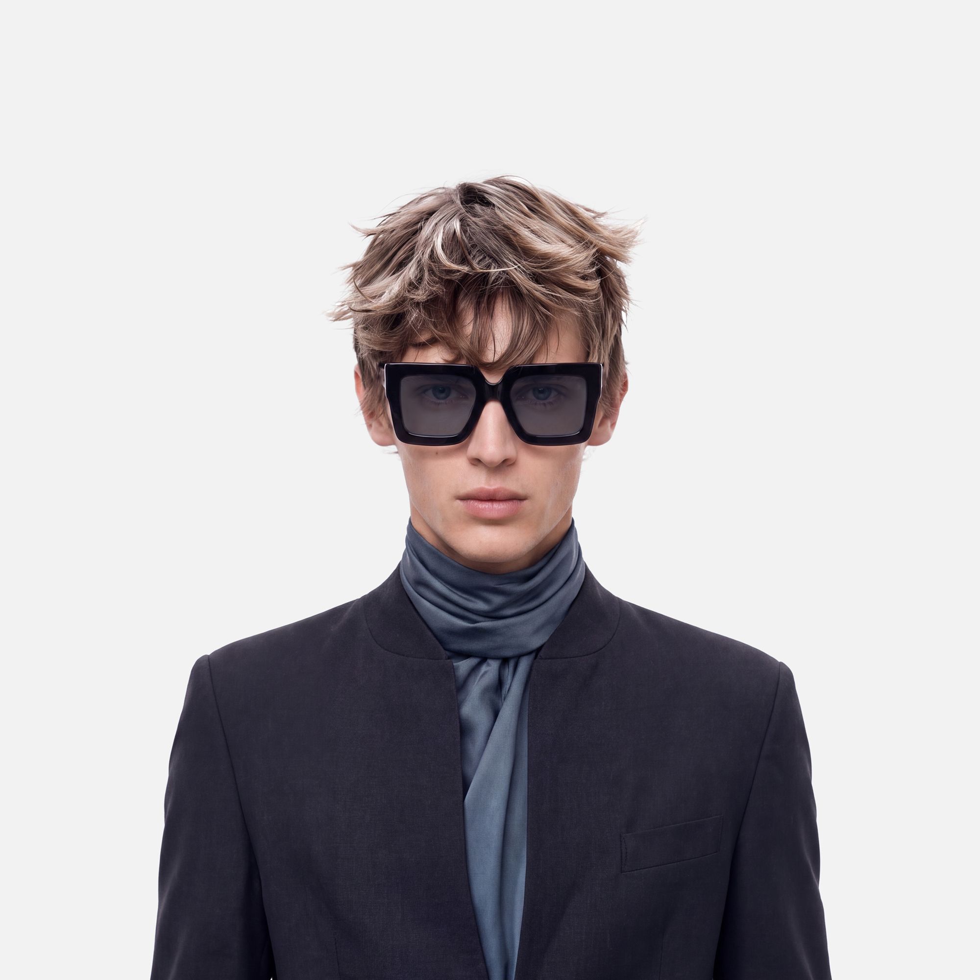Charisse - Bold Chunky Square Black Sunglasses by Vooglam - Lifestyle Look