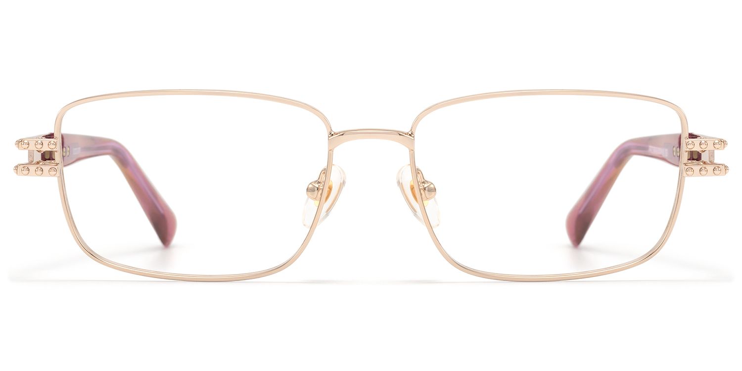 Veyra - Pink Gold Studded Glasses by Vooglam Product Details 1