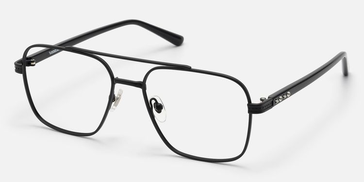 Kovar - Matte Black Monochrome Wire Aviator by Vooglam