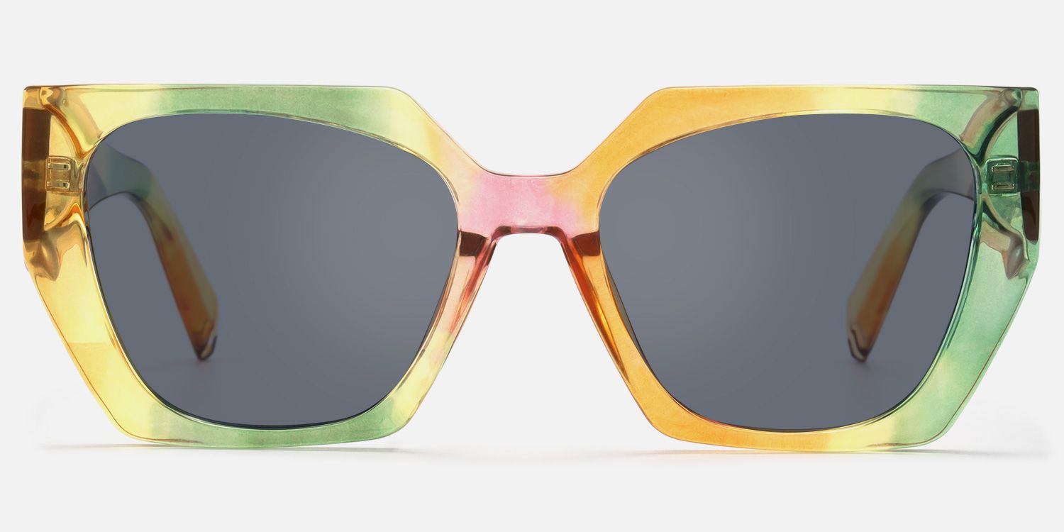 Faridah - Multicolor Wide Temple Butterfly Shades by Vooglam - Angle View