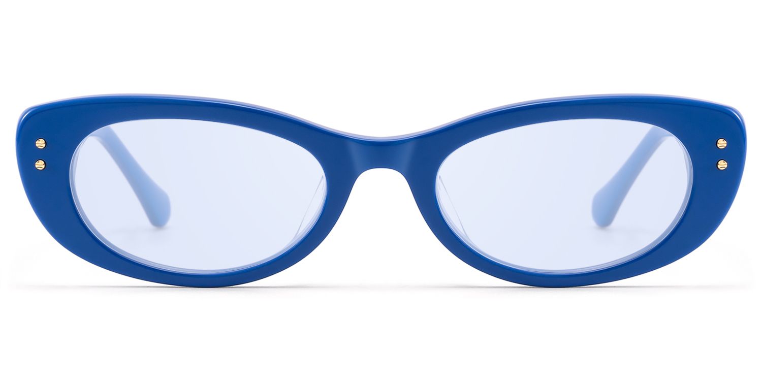 Ginza - Blue Tinted Acetate Narrow Cat Eye Shades by Vooglam Product Details 1