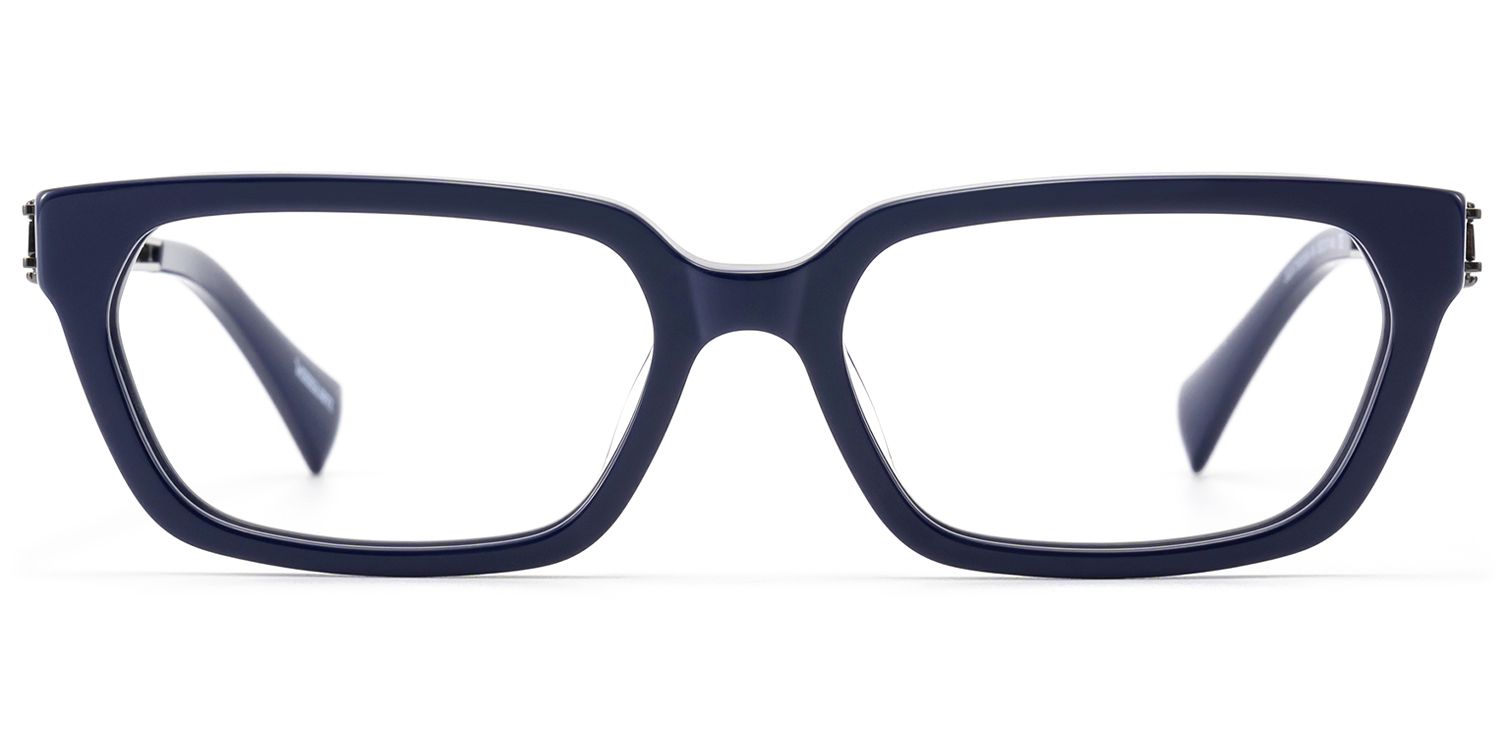 Scarpa - Blue Gunmetal Wire Temple Glasses by Vooglam Product Details 1