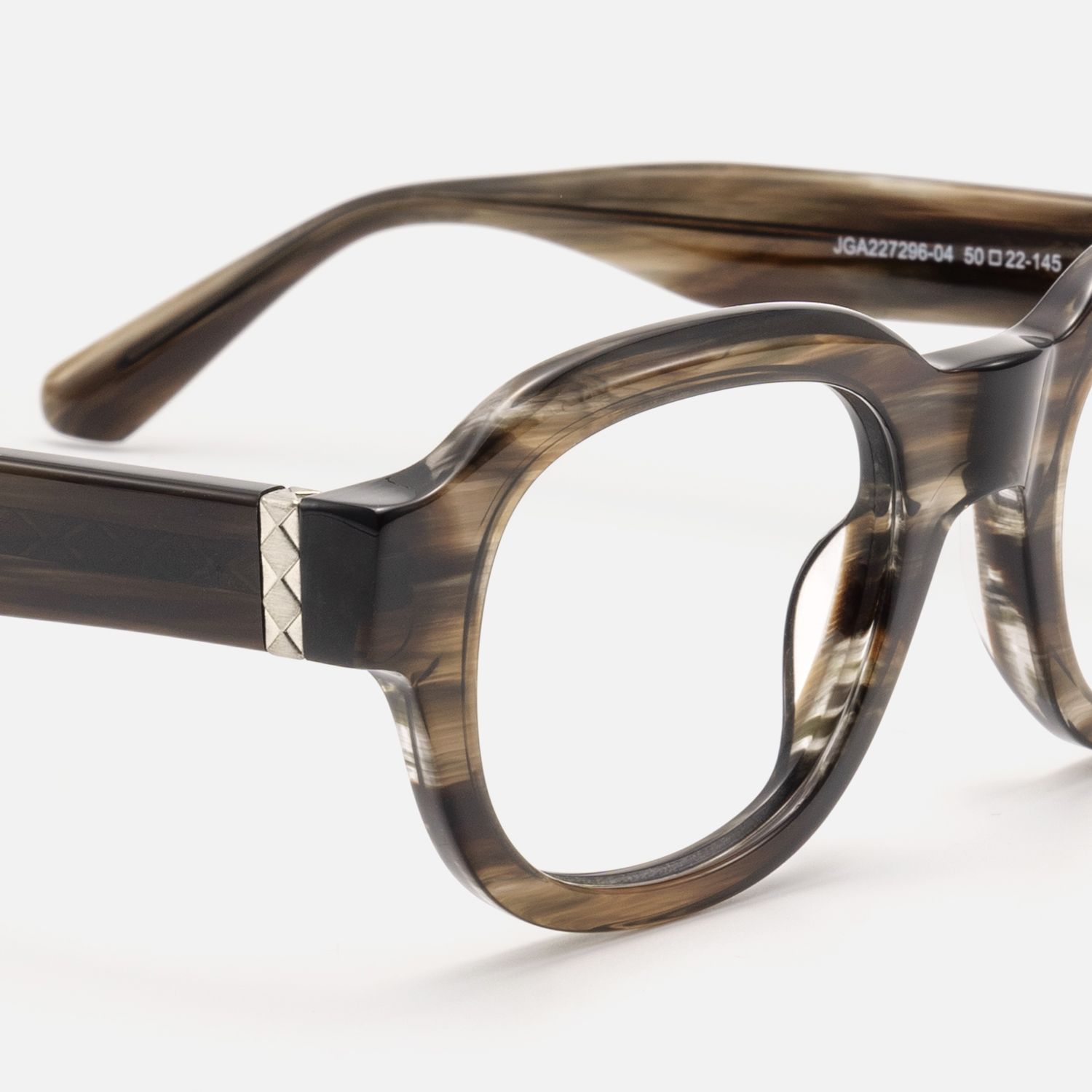 Eerie - Retro Brown Marble Wood Grain Glasses by Vooglam - Design Details
