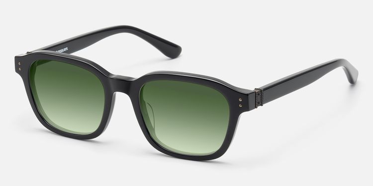 Rainier - Black Gradient Green Lens Sunglasses by Vooglam