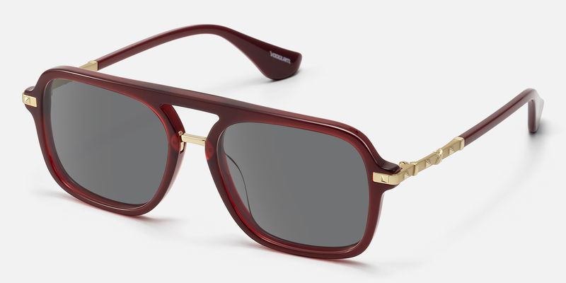 Marfa - Bold Red Frame Square Pilot Sunglasses by Vooglam