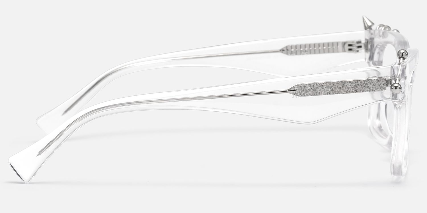 Spike - Rectangle Transparent Eyeglasses by Vooglam - Side View