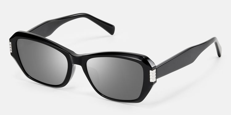 Flicker - Geometric Black Bug Eye Sunglasses by Vooglam