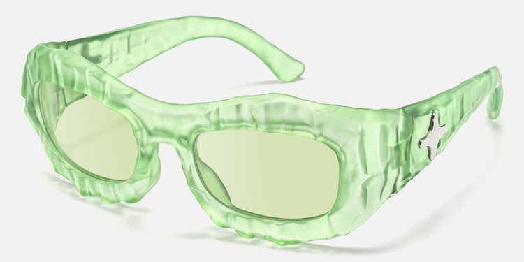 The Geologist - Green Tint Transparent Sunglasses by Vooglam