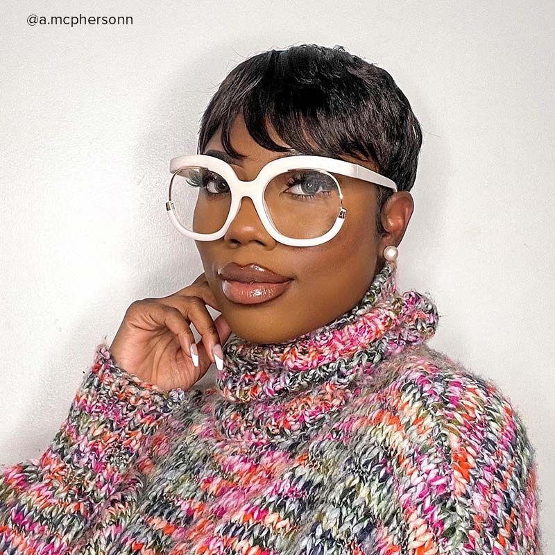 Fredia - Square White Eyeglasses - 11