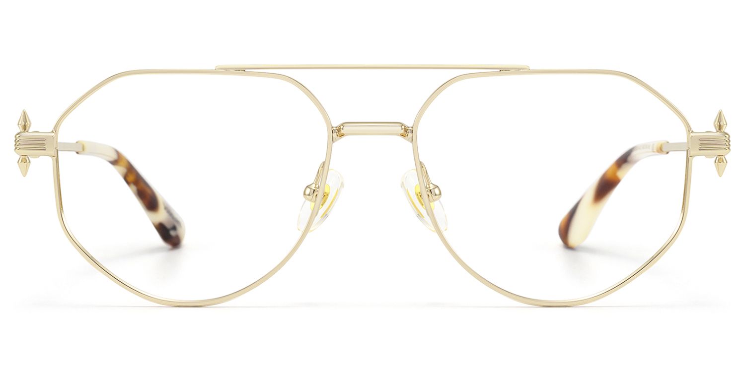 Aegis - Retro Gold Slim Aviator Glasses by Vooglam Product Details 1
