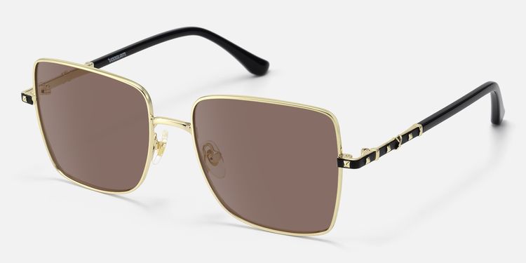 Devereux - Black & Gold Thin Rim Sunglasses by Vooglam