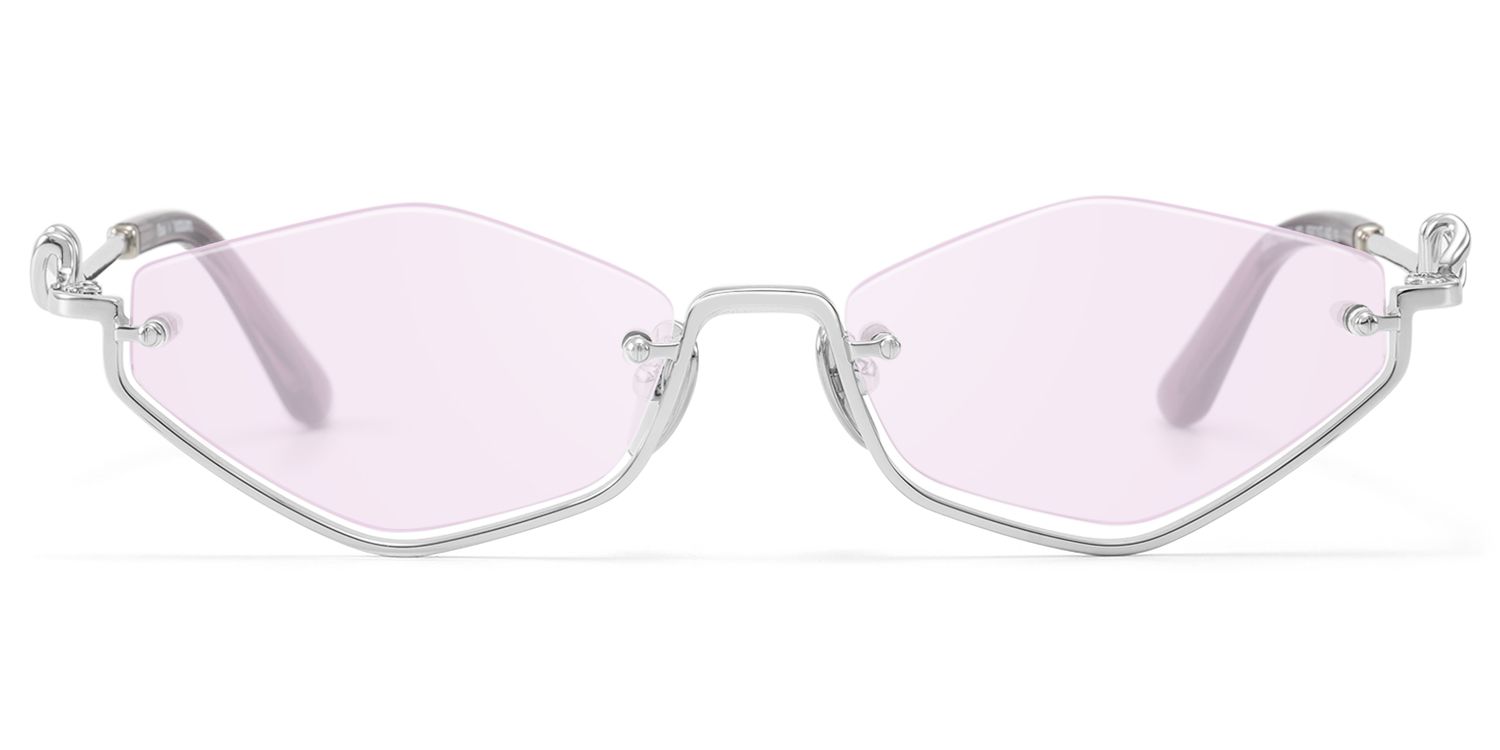 Niseko - Silver Octagon Light Tint Half Rim Shades by Vooglam Product Details 1