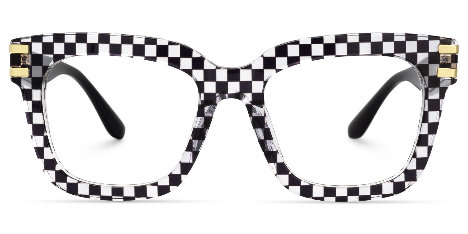 Anjelica - Distinctive Square Patterned Glasses by Vooglam Product Details 1