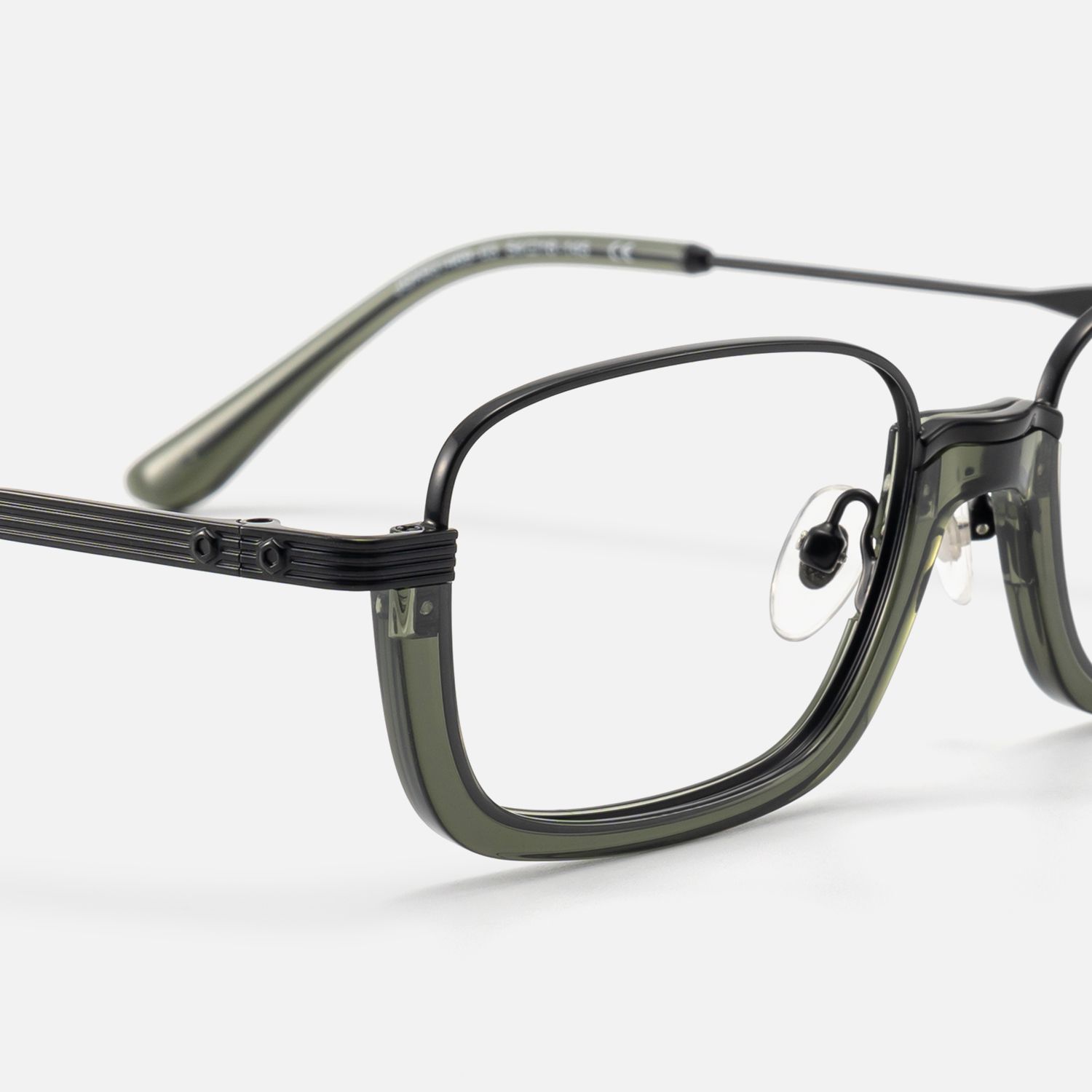 Basel - Matte Black Visible Wire Rim Frames by Vooglam - Design Details