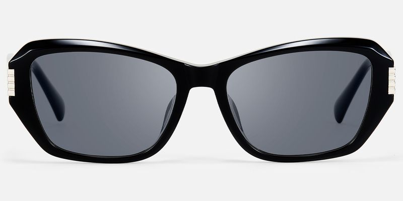 Flicker - Geometric Black Sunglasses by Vooglam