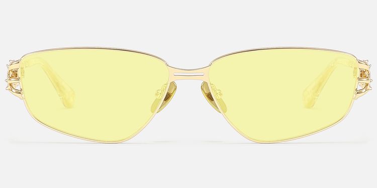 Spine - Gold Yellow Tinted Sunglasses by Vooglam