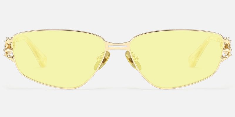 Spine - Gold Yellow Tinted Sunglasses by Vooglam