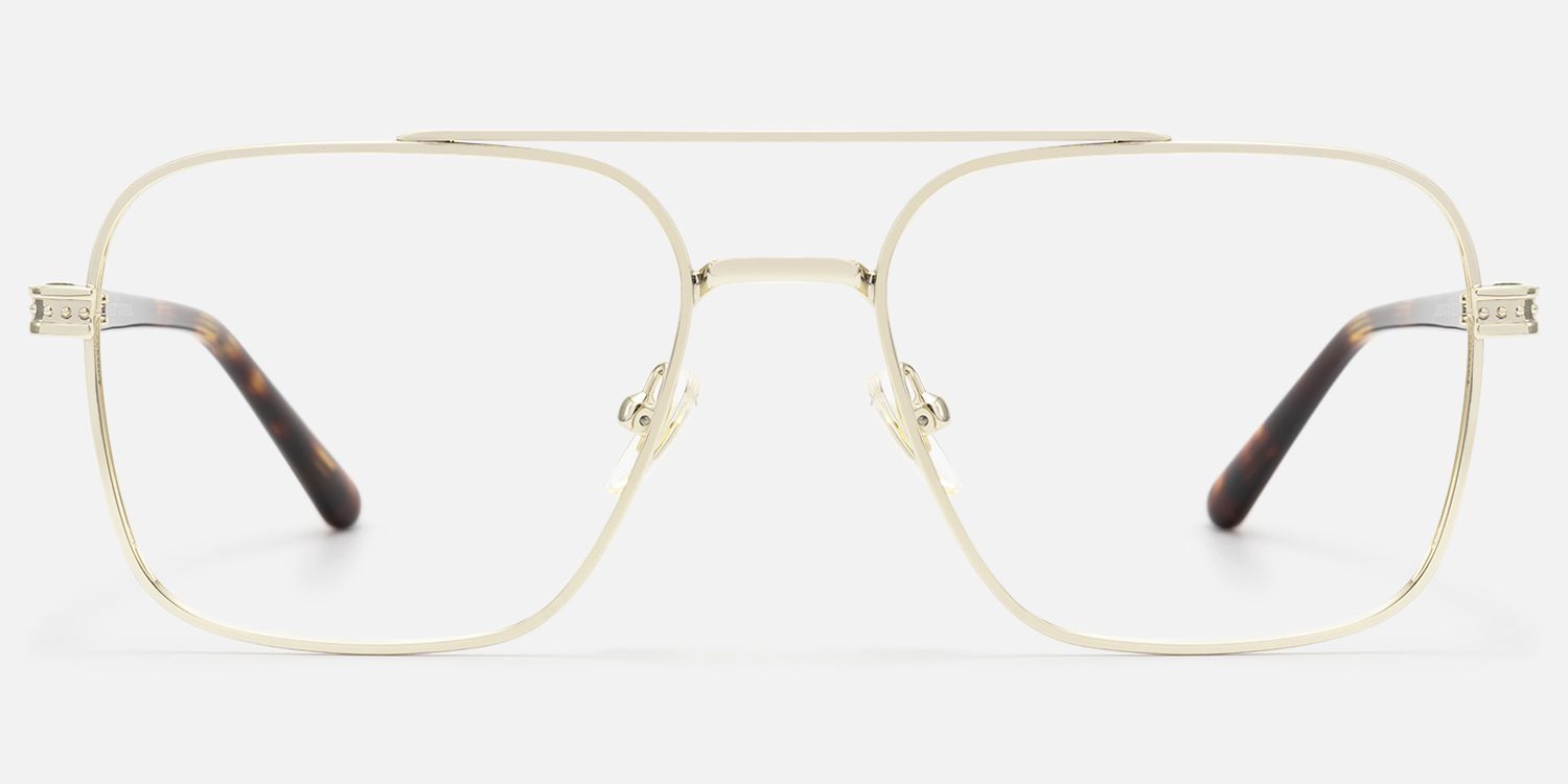 Kovar - Vintage Gold Double Bridge Aviator by Vooglam - Angle View