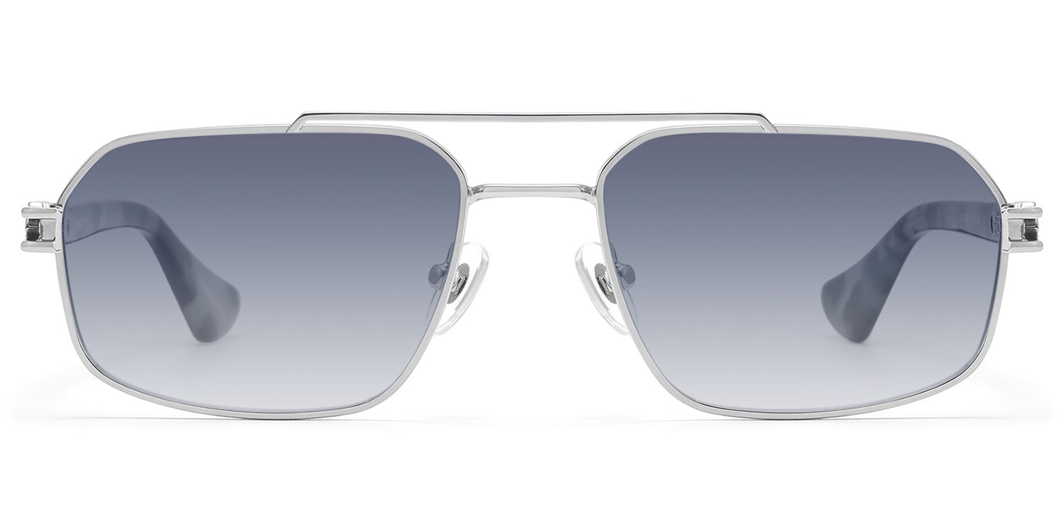 Lacey - Silver Retro Aviator Sunglasses by Vooglam Product Details 1
