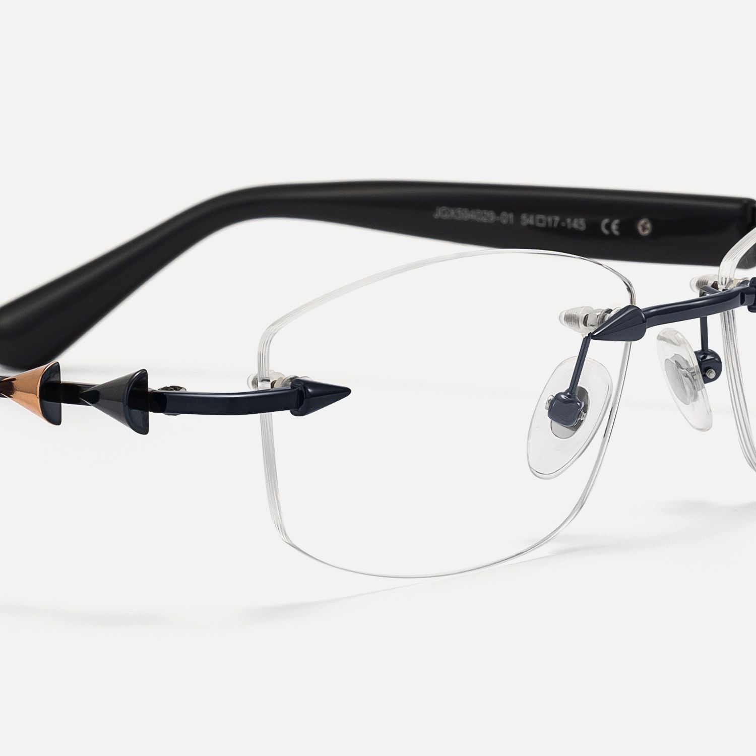 Fracture - Ultralight Frameless Black Glasses by Vooglam - Design Details