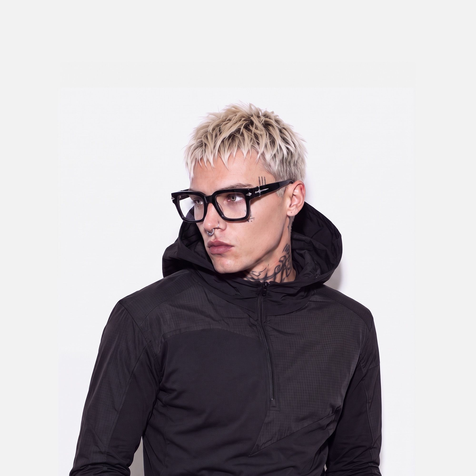 Covenant - Dark Thick Acetate Sword Glasses by Vooglam - Model Side Profile