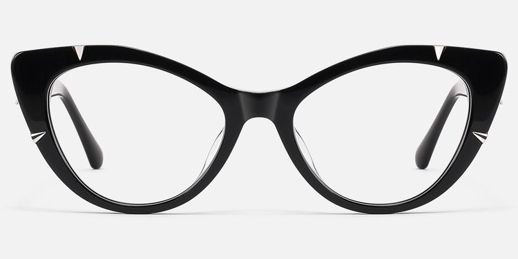Slay - Gothic Black Spike Cat Eye Glasses by Vooglam