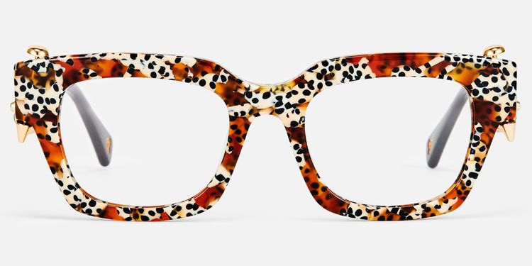 Sabrina - Leopard Print Piercing Glasses by Vooglam