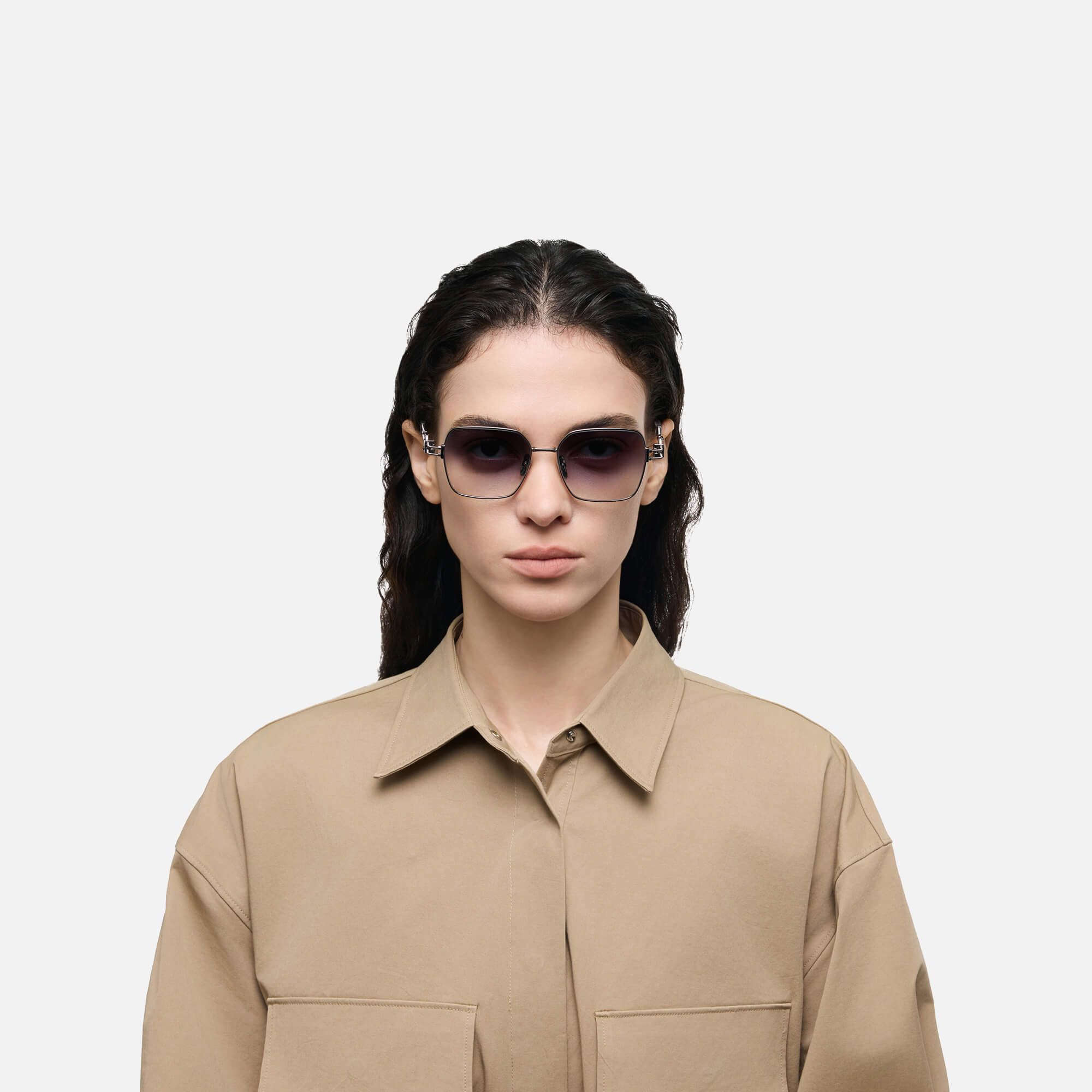 The Architect - Gunmetal Gradient Gray Sunglasses by Vooglam - On Model