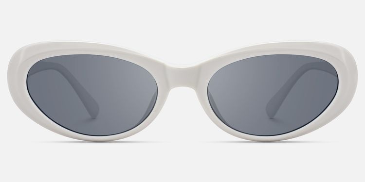 Phantom - Oval White Sunglasses by Vooglam