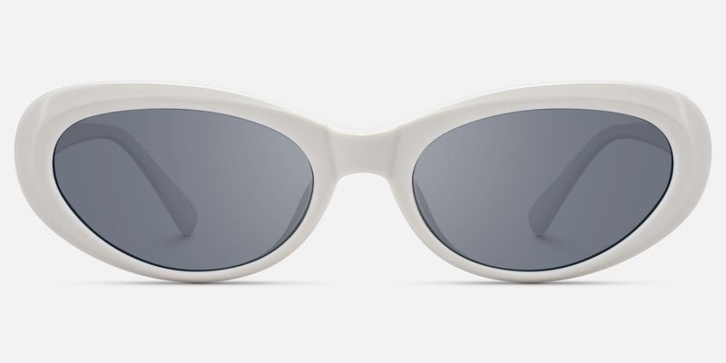 Phantom - Oval White Sunglasses by Vooglam