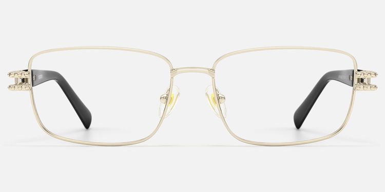 Veyra - Black & Gold Studded Glasses by Vooglam