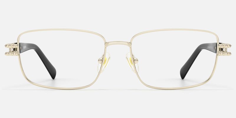 Veyra - Black & Gold Studded Glasses by Vooglam