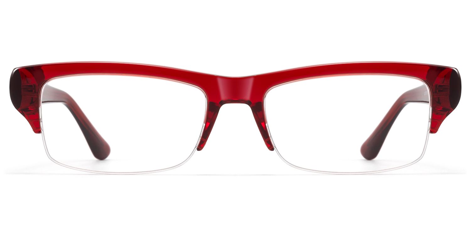 Kairo - Red Semi Rimless Acetate Glasses by Vooglam Product Details 1