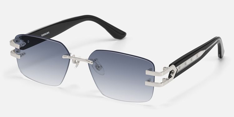 Aurum - Black Gradient Rimless Sunglasses by Vooglam