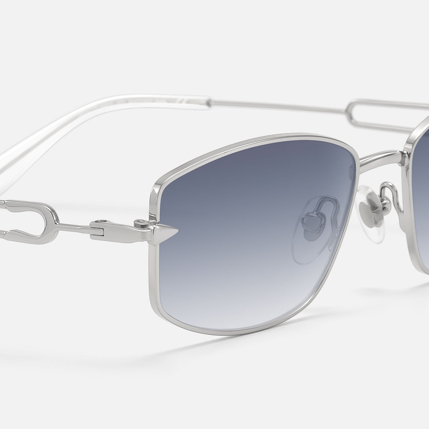 Bladework - Silver Safety Pin Gradient Glasses by Vooglam - Design Details