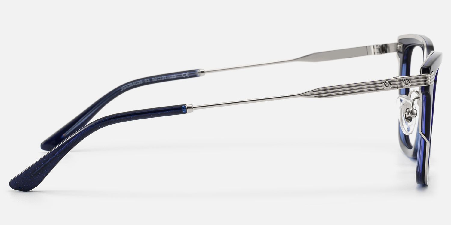 Kassel - Urban Modular Navy Blue Glasses by Vooglam - Side View