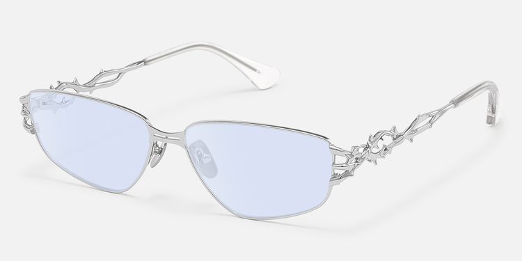 Spine - Silver Light Blue Tint Sunglasses by Vooglam