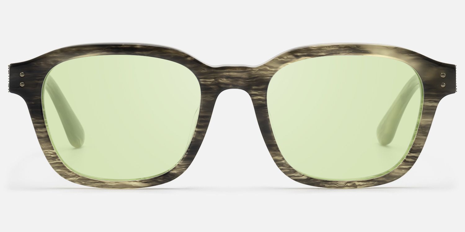 Rainier - Green Tint Earth Tone Marble Shades by Vooglam - Angle View