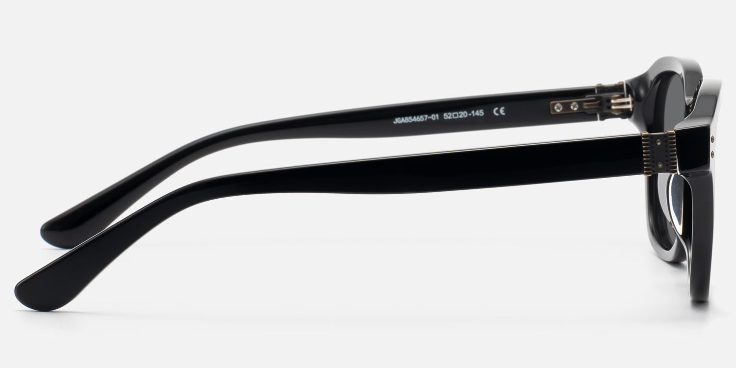 Rainier - Dark Gray Tint Black Zipper Sunnies by Vooglam - Side View