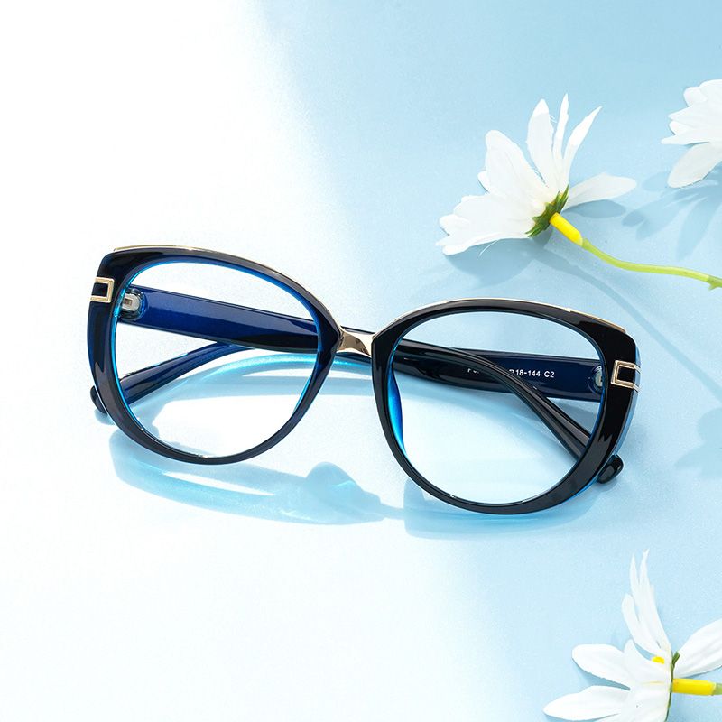 Bessie - Oval Dark/Blue Eyeglasses - 5