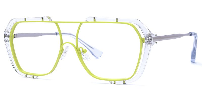 Porsha - Aviator Green Eyeglasses by Vooglam