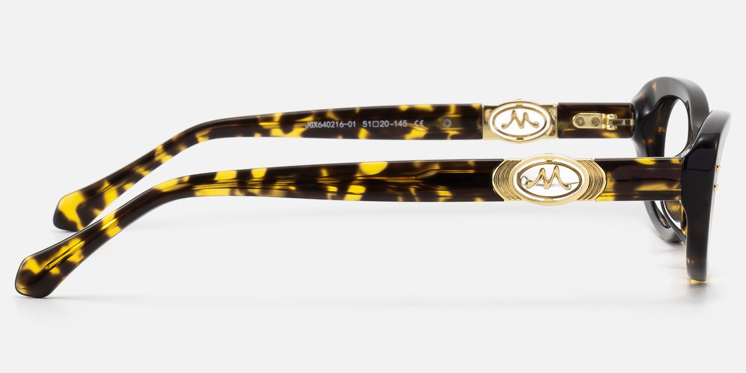 Ginza - Tortoise Retro Narrow Cat Eye Glasses by Vooglam - Side View