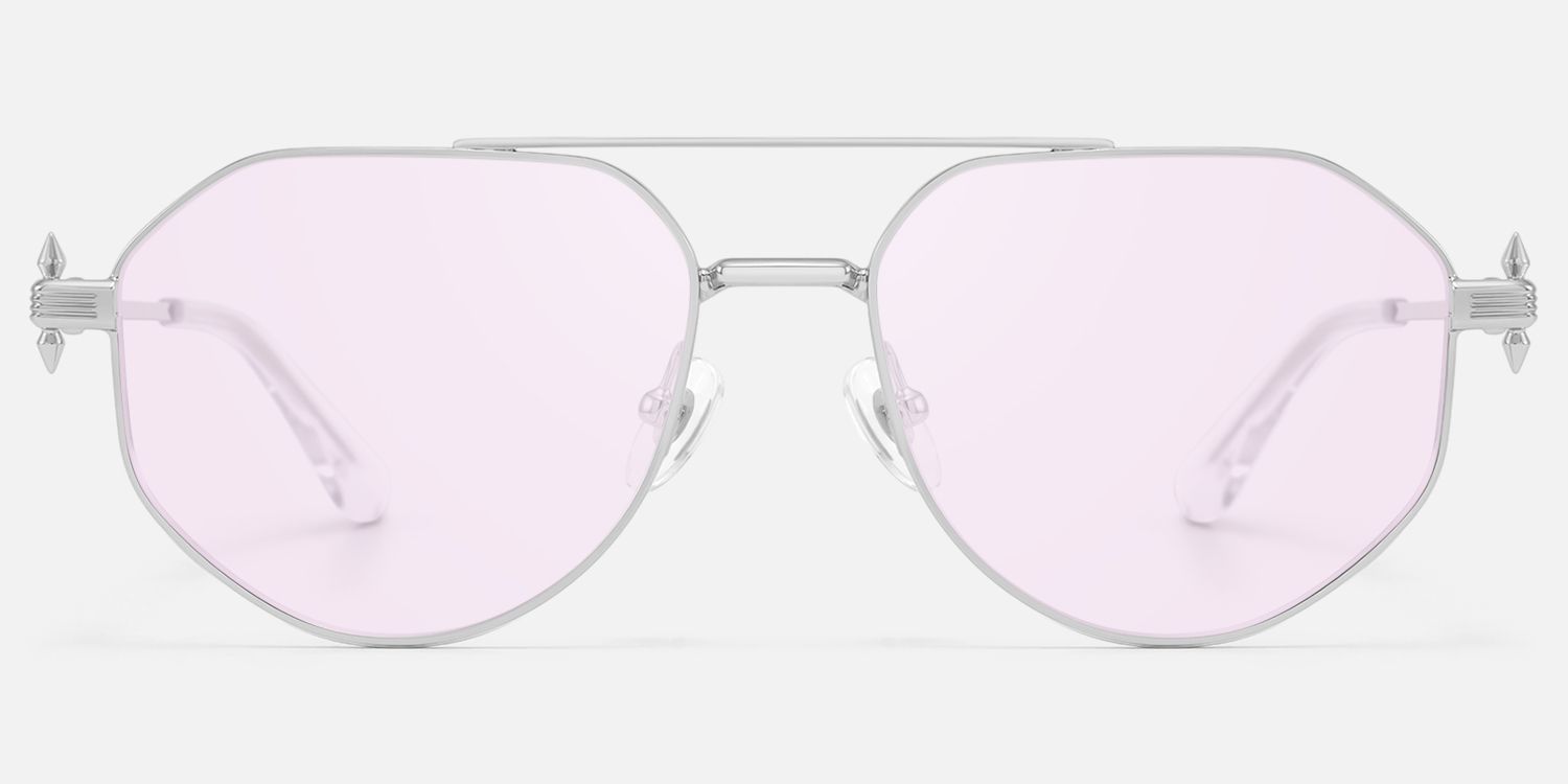 Aegis - Light Purple Tint Aviator Glasses by Vooglam - Angle View
