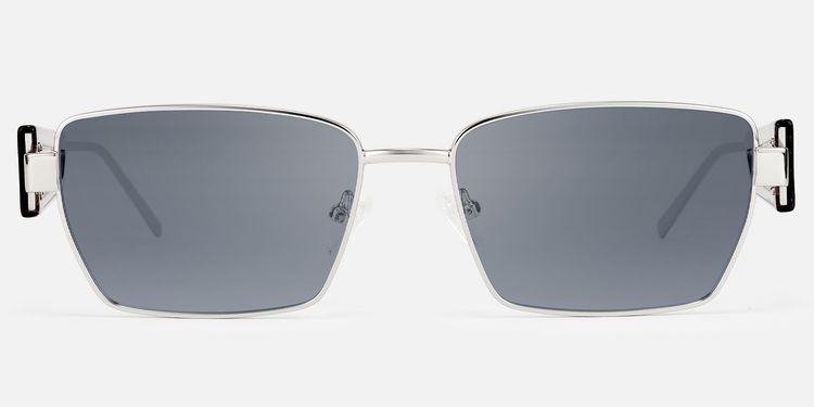 Rogue - Rectangle Silver Sunglasses by Vooglam